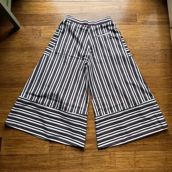 PALMER HARDING Striped Exaggerated Wide Leg Womens 2/4 Exhale Culotte Pants - Picture 6 of 12